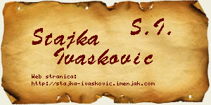 Stajka Ivašković vizit kartica